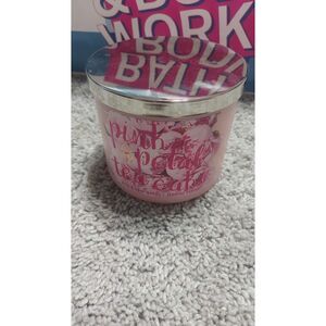 Bath and Body Works 3-Wick Pink Petal Tea Cake PRETTY Label
